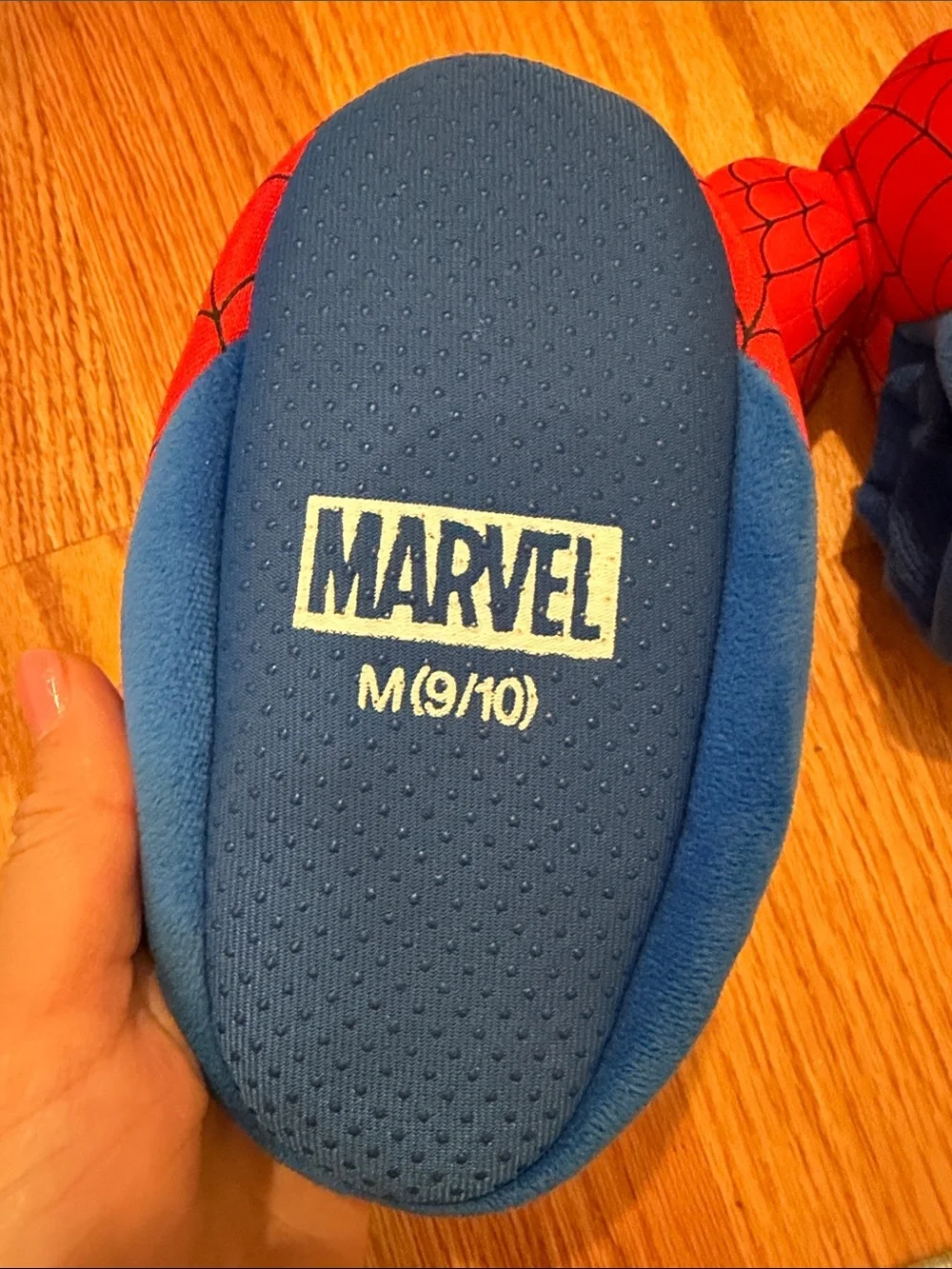 Marvel Spider-Man Red and Blue Kids Footie Slippers